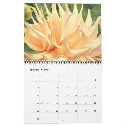 Calendrier Mural Dahlia Floral Imaginaire 2014 Wall Calender (Jan 2027)