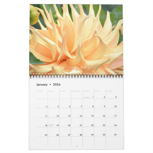 Calendrier Mural Dahlia Floral Imaginaire 2014 Wall Calender (Jan 2026)