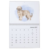 Calendrier mural d'art de chiens peints à la main (Jan 2027)