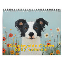 Calendrier mural d'art folklorique Countryside Cha