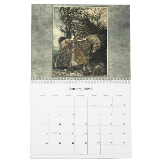 Calendrier mural d'Arthur Rackham 2011 (Jan 2026)