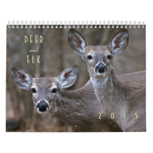 Calendrier mural de cerfs communs et d'élans 2015