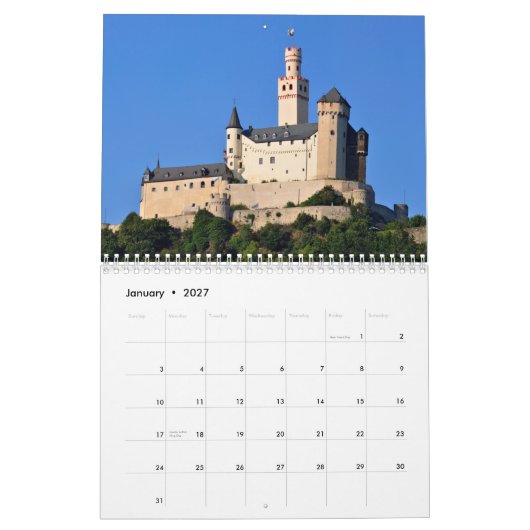 Calendrier mural de châteaux (Jan 2027)