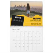 Calendrier mural de construction | Grue jaune et n (Mar 2027)
