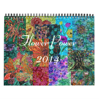 Calendrier mural de flower power 2014