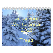 Calendrier mural de gros caractères 2015 - arbres