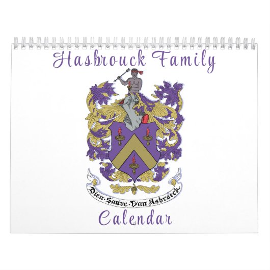 Calendrier mural de la famille Hasbrouck (Protection)