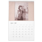 calendrier mural de style des années 1940 (Mar 2027)