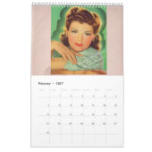 calendrier mural de style des années 1940 (Feb 2027)