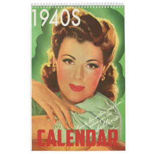 calendrier mural de style des années 1940