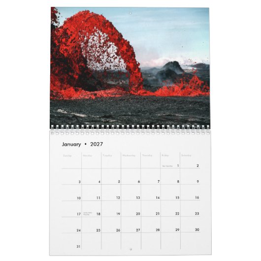 Calendrier mural de volcan de lave (Jan 2027)