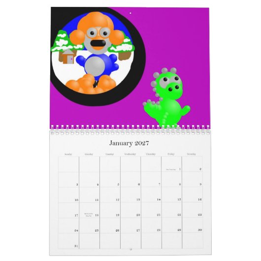 Calendrier mural d'Ellie Castellanos 2010 (Jan 2027)