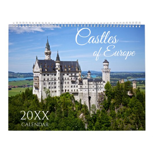 Calendrier mural des châteaux de l'Europe 2025 (Protection)