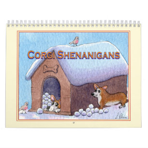 Calendrier mural des chiens de Corgi à partir de p