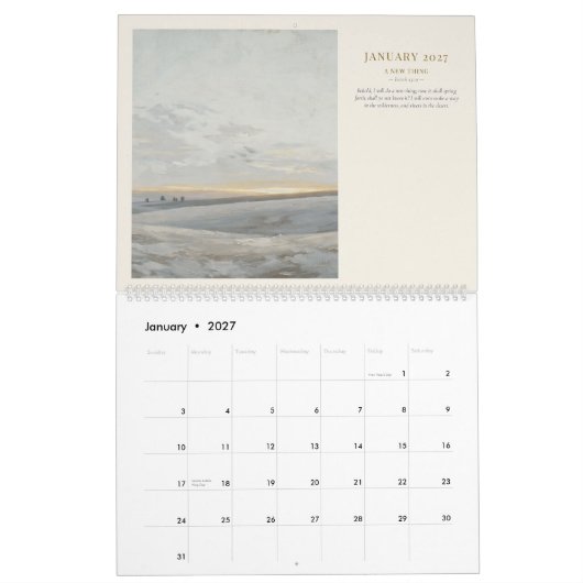 Calendrier mural des Écritures 2027 (Jan 2027)