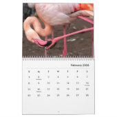 Calendrier mural des Flamants roses roses (Feb 2026)