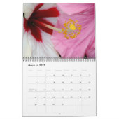 Calendrier mural des fleurs d'Hibiscus par J. Fath (Mar 2027)