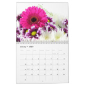 Calendrier mural des fleurs roses (Jan 2027)