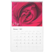 Calendrier mural des fleurs simples (Feb 2027)