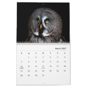 Calendrier mural des portraits de hibou (Mar 2027)