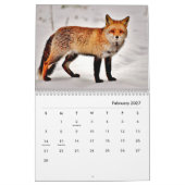 Calendrier mural des renards rouges (Feb 2027)