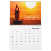 Calendrier mural des silhouettes de yoga (Mar 2026)