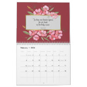 Calendrier mural des versets de la Bible et des fl (Feb 2026)