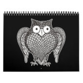 Calendrier Mural Dessin de croquis de hibou (Protection)