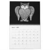 Calendrier Mural Dessin de croquis de hibou (Mar 2027)