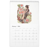 Calendrier Mural Dessins d'aquarelle Vintage mignonne Oiseaux Enfan (Feb 2026)