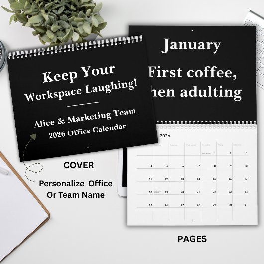 Calendrier mural d'humour de bureau 2026