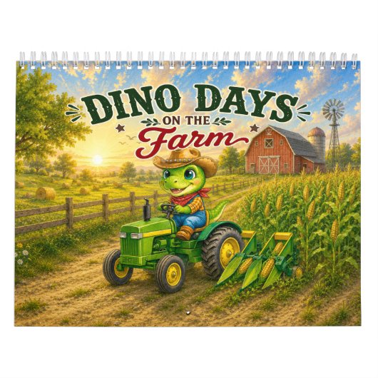 Calendrier mural Dino Days à la ferme (Protection)