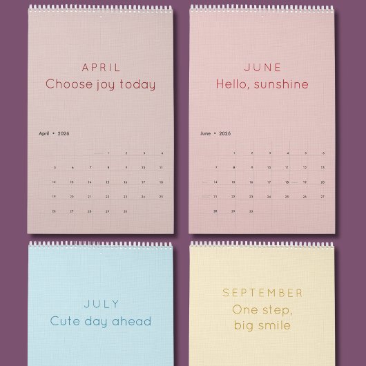 Calendrier mural d'inspiration vif et coloré