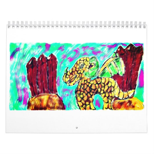 Calendrier Mural Dragon et pierres gemmes (Protection)