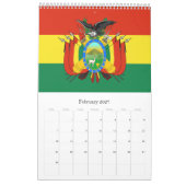 Calendrier Mural drapeaux d'amérique du sud (Feb 2027)