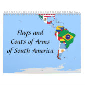 Calendrier Mural drapeaux d'amérique du sud (Protection)