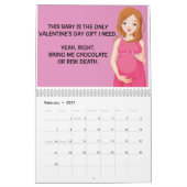 Calendrier mural drôle pour les femmes enceintes (Feb 2027)