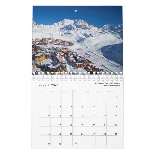 Calendrier Mural Drone Alps 2017 (Mar 2026)