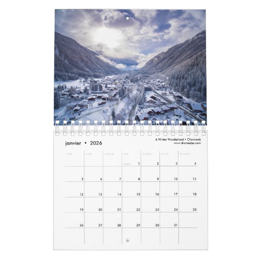 Calendrier Mural Drone Alps 2017 (Jan 2026)