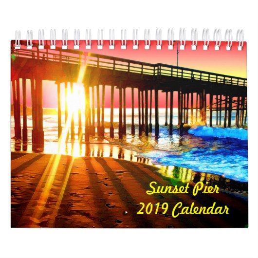 Calendrier mural du pilier 2019 de coucher du (Protection)