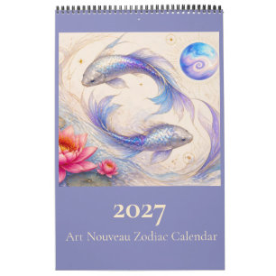 Calendrier Mural du Zodiaque Art Nouveau 2027