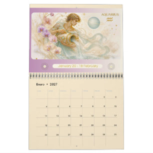 Calendrier mural du zodiaque Art nouveau 2027