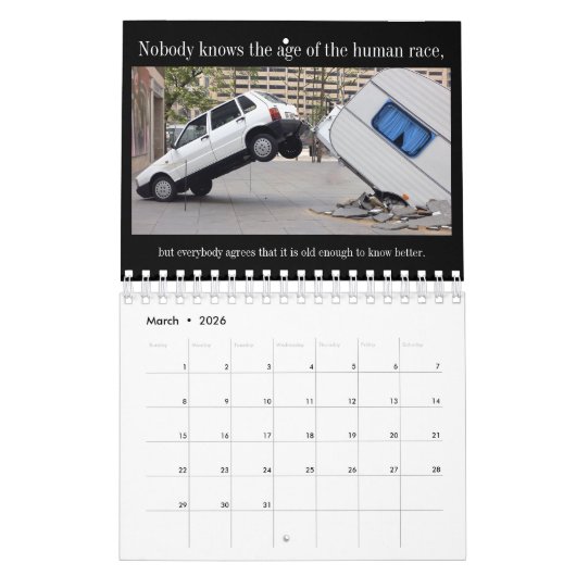 Calendrier Mural Échec et absurdité Anti-de motivation (Mar 2026)