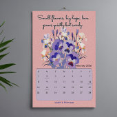 Calendrier mural élégant des fleurs de naissance d