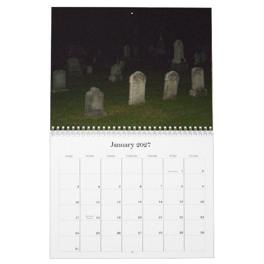 Calendrier Mural En agaçant Amusement-Calendrier-Cimetières (Jan 2027)