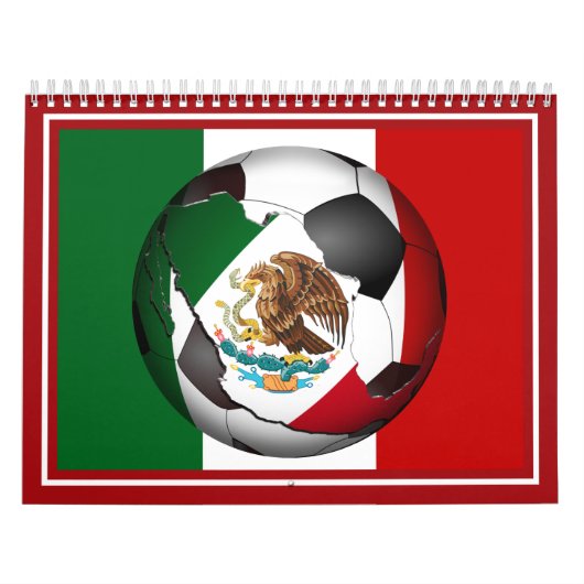 Calendrier Mural En Espanol - Cadre photo de la balle de soccer mex (Protection)