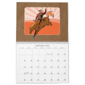 Calendrier Mural Équitation de Taureau de rodéo opposant le (Jan 2026)