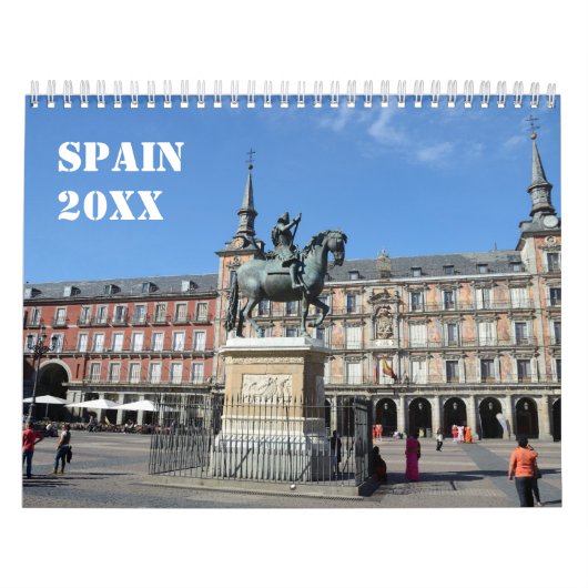 Calendrier mural Espagne de 12 mois (Protection)