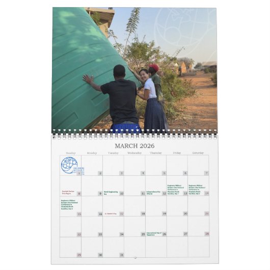 Calendrier mural EWB-USA 2025 (Mar 2026)