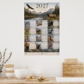 Calendrier mural faune 2027 Poster (Cuisine)